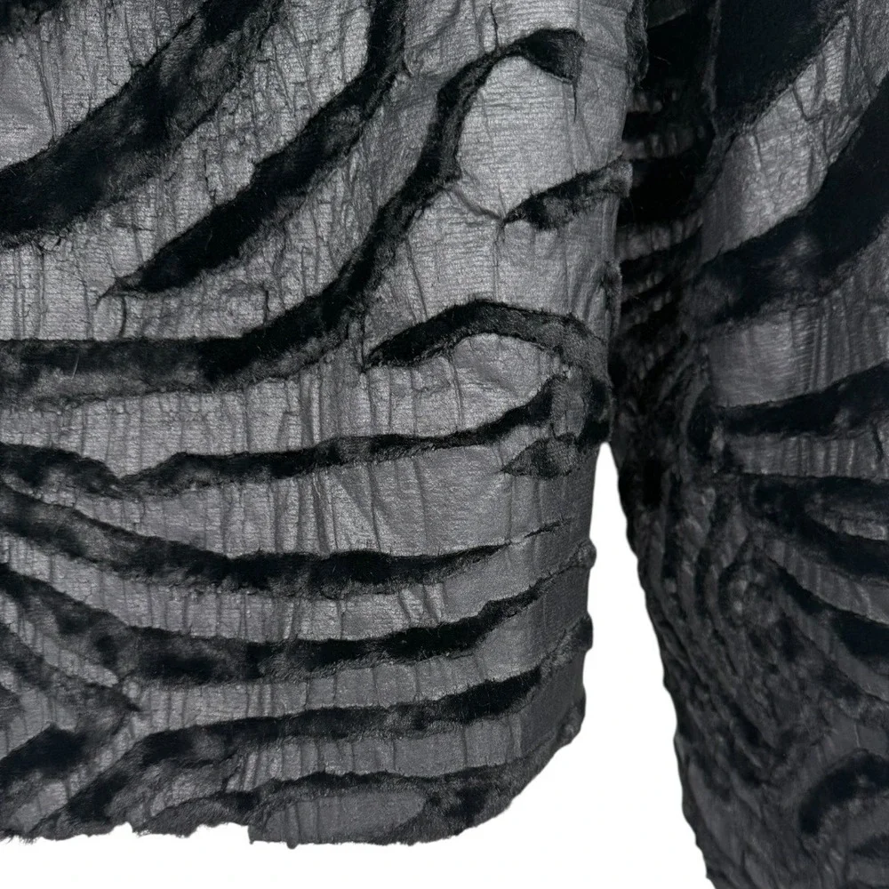 Beth Bowley Black Zebra Print Textured Jacket Size 4 Unique Statement Mob Wife - Picture 10 of 15